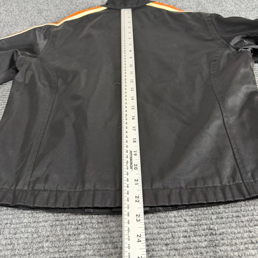 HarleyDavidson Womens Black Orange Racing Stripe Mesh Lined Riding Jacket Medium - Picture 11 of 14